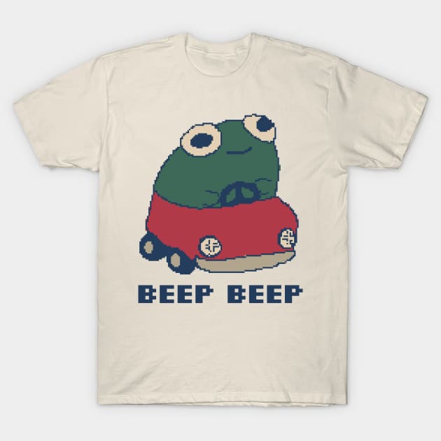 Beep Beep Froggie 80s Pixel Art T-Shirt by pxlboy